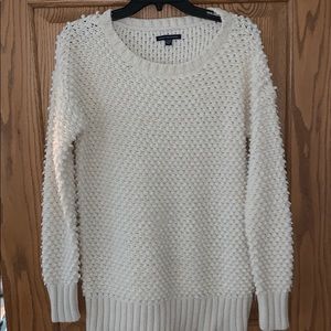 White puff sweater
